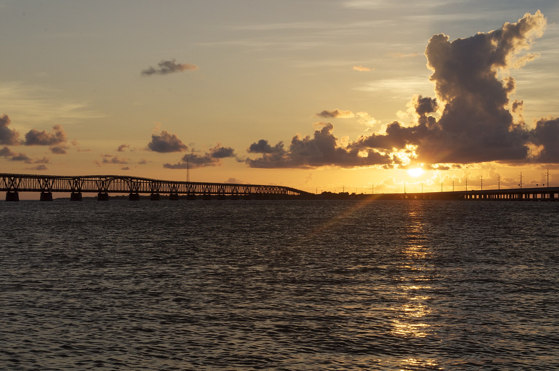 Sunset over the Old Bahia Honda Bridge in the Florida Keys